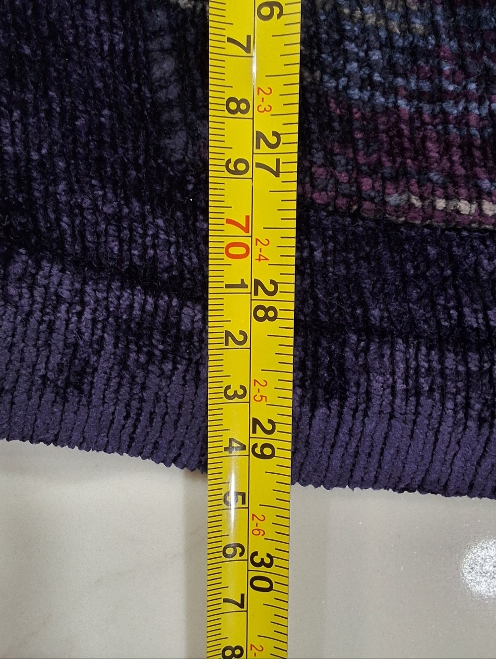 Ani Barrie~Womens VTG Multicolor Velvet Cardigan~Whimsical Purple Blue~Teacher~S - Picture 7 of 8